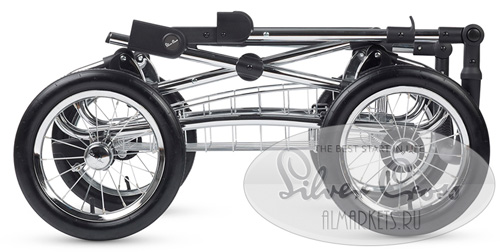 Шасси коляски-трансформер Silver Cross Sleepover Elegance в сложенном виде